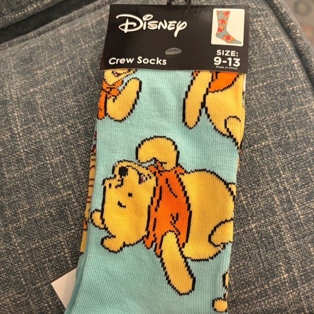 Disney Pooh Bear Blue and Orange Socks